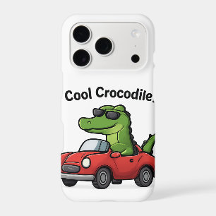 Cool Crocodile Cartoon in Sunglasses Driving a Car