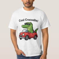 Cool Crocodile Cartoon in Sunglasses Driving a Car