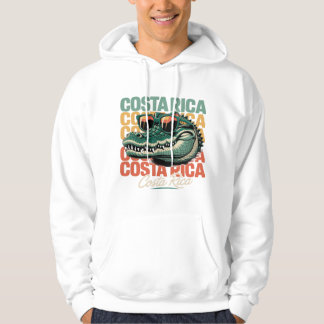 Cool Crocodile Costa Rica Retro T-Shirt Design Hoodie