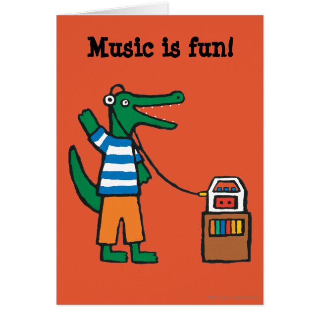 Cool Crocodile Listens to Music (Front)