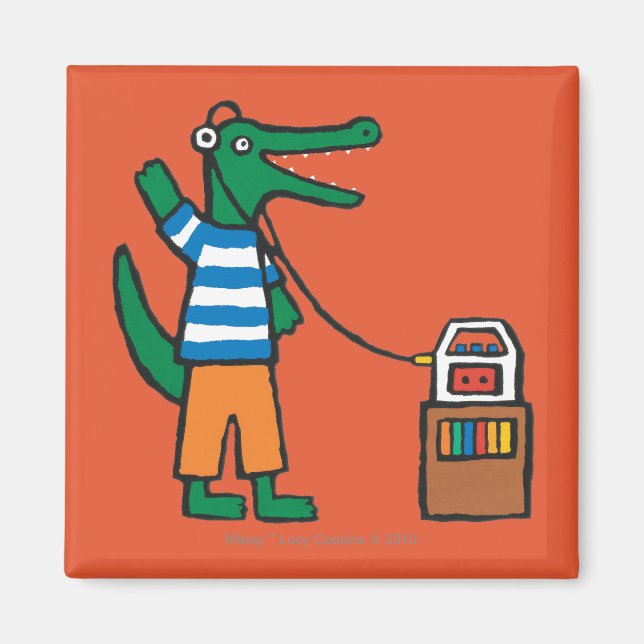 Cool Crocodile Listens to Music Magnet (Front)