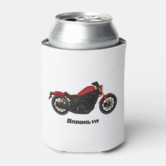 Cool cruiser style motorcycle can cooler (Can Front)