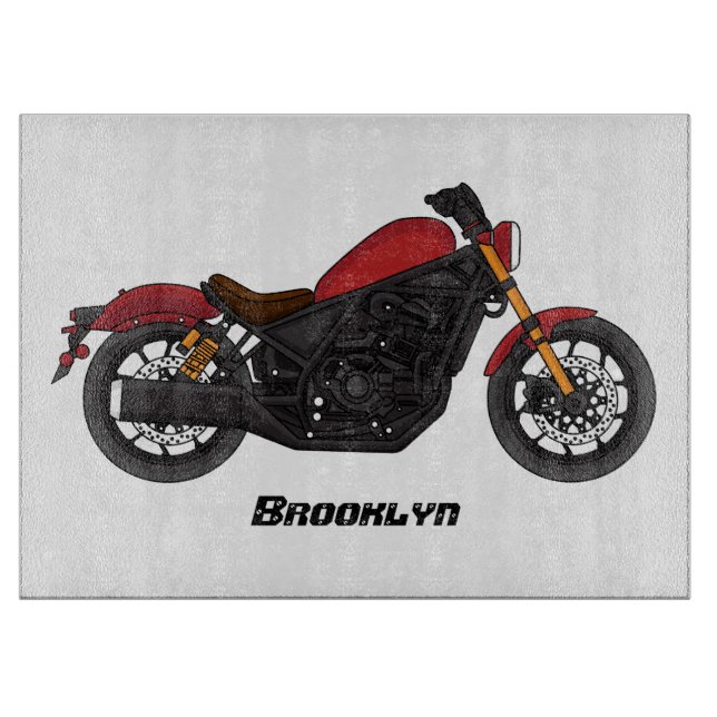 Cool cruiser style motorcycle cutting board (Front)