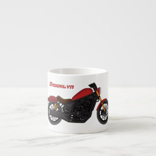 Cool cruiser style motorcycle espresso cup