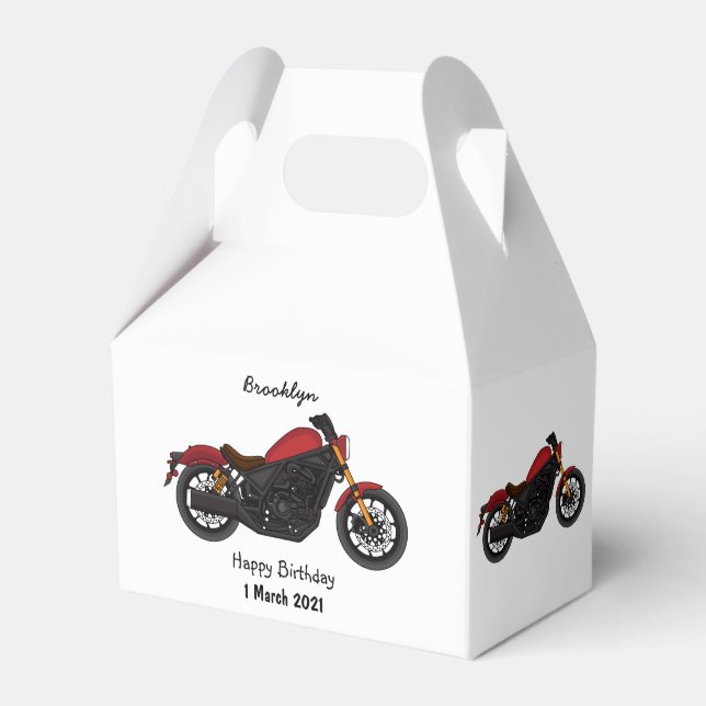 Cool cruiser style motorcycle favor box (Front Side)