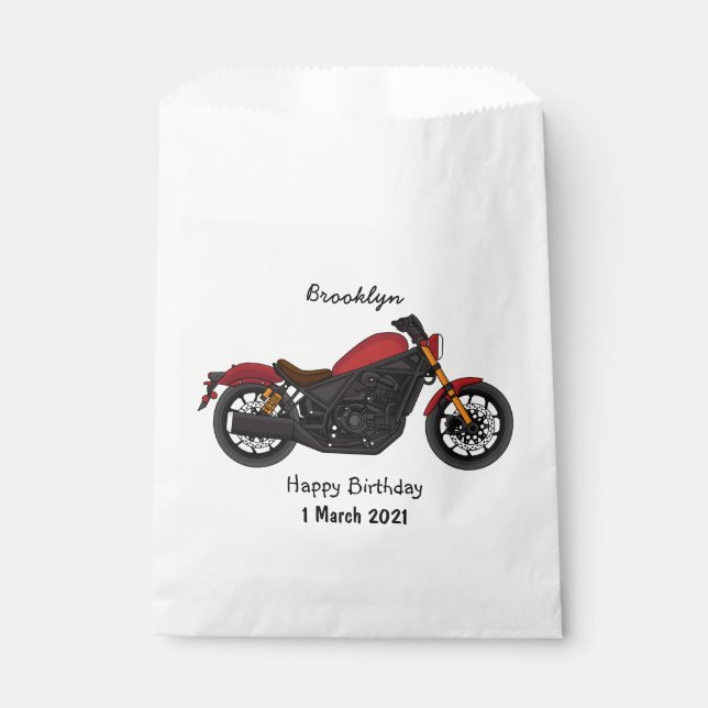 Cool cruiser style motorcycle  favour bag (Front)