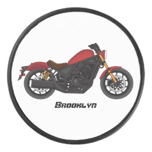 Cool cruiser style motorcycle hockey puck