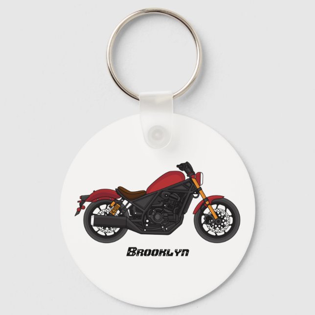 Cool cruiser style motorcycle keychain (Front)