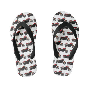Cool cruiser style motorcycle  kid's flip flops