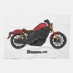 Cool cruiser style motorcycle kitchen towel