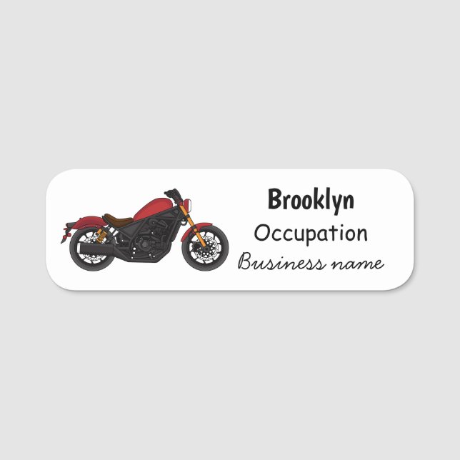 Cool cruiser style motorcycle name tag (Front)