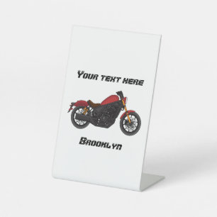 Cool cruiser style motorcycle pedestal sign