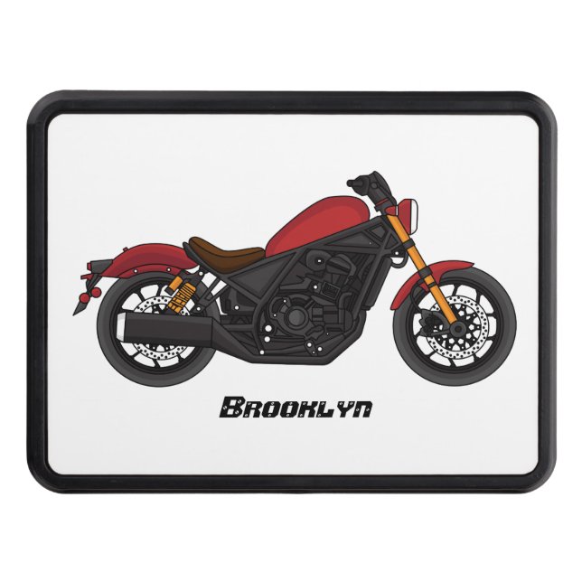 Cool cruiser style motorcycle  trailer hitch cover (Front)