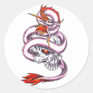 Cool Crystal Dragon and Skull style sticker