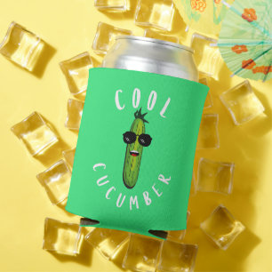 Cool Cucumber Funny Vegan Can Cooler