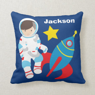 Cool Custom Astronaut Outer Space Kids Throw Pillow