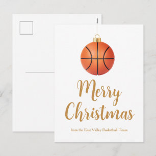 Cool Custom Basketball Merry Christmas Holiday Postcard