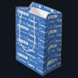 Cool Custom Boys Birthday Blue Font Name Collage Medium Gift Bag<br><div class="desc">This personalized cool blue gift bag is customized with your teen boy's name in 9 different beautiful fonts. A cute personalized present for a kid's birthday.</div>