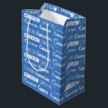 Cool Custom Boys Birthday Blue Font Name Collage Medium Gift Bag<br><div class="desc">This personalized cool blue gift bag is customized with your teen boy's name in 9 different beautiful fonts. A cute personalized present for a kid's birthday.</div>