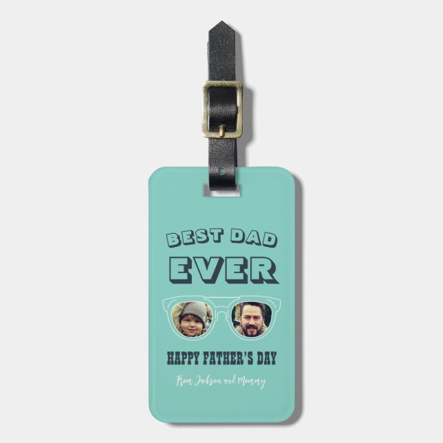 Cool Custom Dad Son Daughter Photo Father's Day Luggage Tag (Front Vertical)