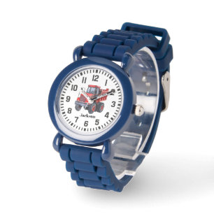 Cool Custom Name Red Tractor Watch