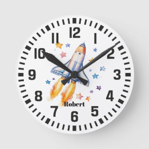 Cool Custom Name Space Shuttle Round Clock