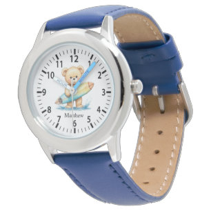 Cool Custom Name Surfer Bear Watch