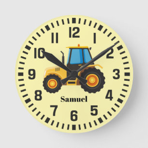 Cool Custom Name Tractor Round Clock