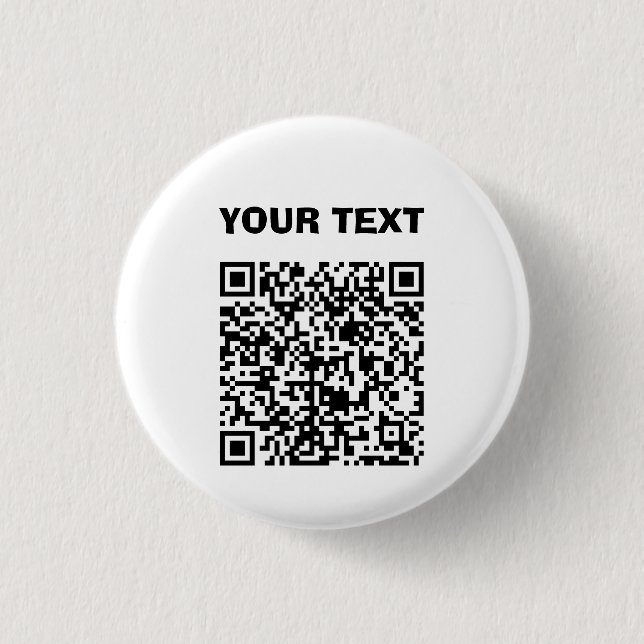 COOL! 😎 Custom QR Code Button Personalized Text (Front)