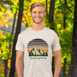 Cool Custom Road Trip Forest Sunset<br><div class="desc">Customize your own family road trip tri-blend t-shirts to embark on a journey through nature this summer or fall. Personalize with your last name underneath the green forest of trees and dark mountain sunset for a cool vacation keepsake for your outdoor group.</div>