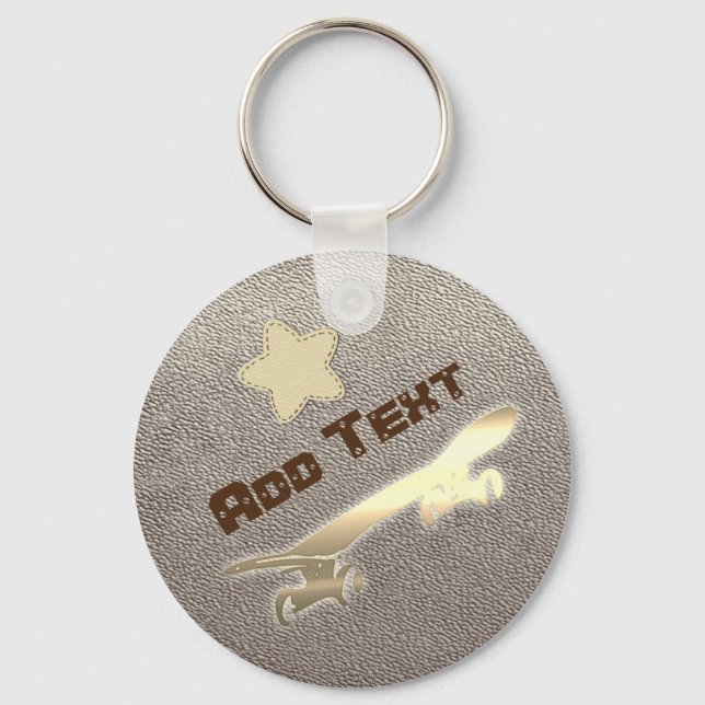 Cool Custom Skater Skateboarding Keychain (Front)