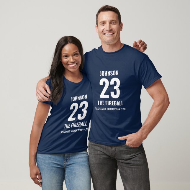 Cool Custom Soccer Name Family Jersey Sports Team T-Shirt (Unisex)