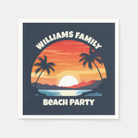 Cool Custom Sunrise Palm Trees Beach Party Blue