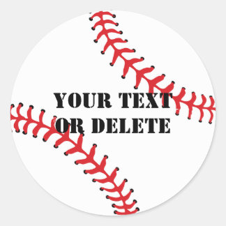 Cool Custom Text Baseball League Sports Ball Classic Round Sticker