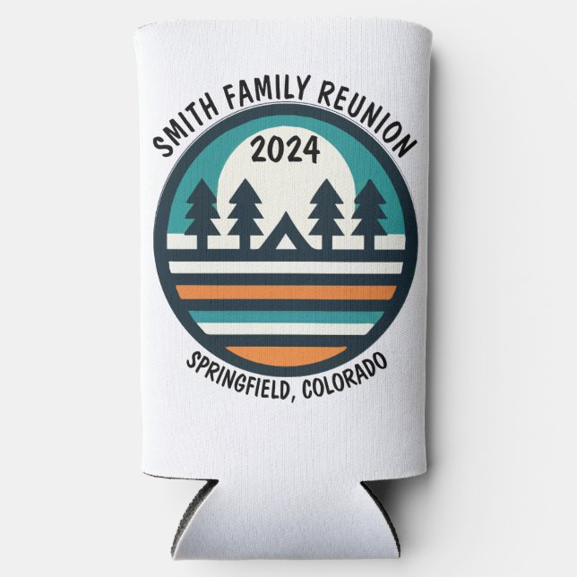 Cool Custom Vacation and Camping Seltzer Can Cooler (Front)