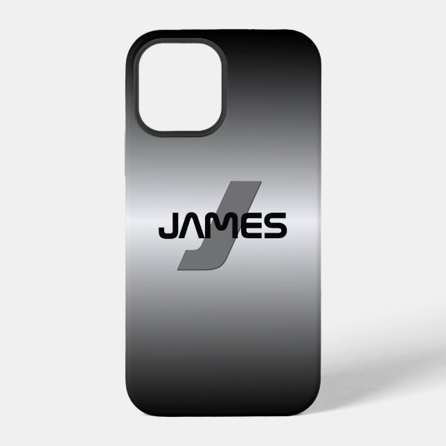 Cool Customizable Name & Monogram iPhone Case (Back)
