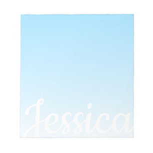 Cool Customizable Sky Blue Ombre & Your Script Notepad