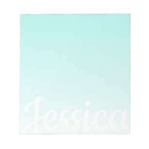 Cool Customizable Teal Gradient Ombre Your Script Notepad
