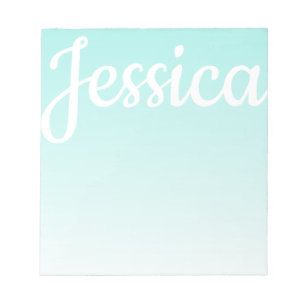Cool Customizable Teal Gradient Ombre Your Script Notepad