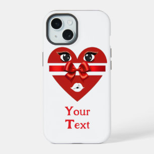 Cool & Customizable Valentine's Day Heart Design iPhone 15 Case