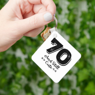 cool cute 70th birthday quote sayings keychain