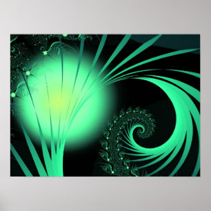 Cool Cute Abstract Pattern "Green Orb" Poster