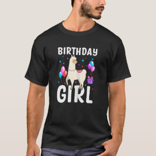 Cool Cute Alpaca Llama Balloons Girls Birthday Par T-Shirt