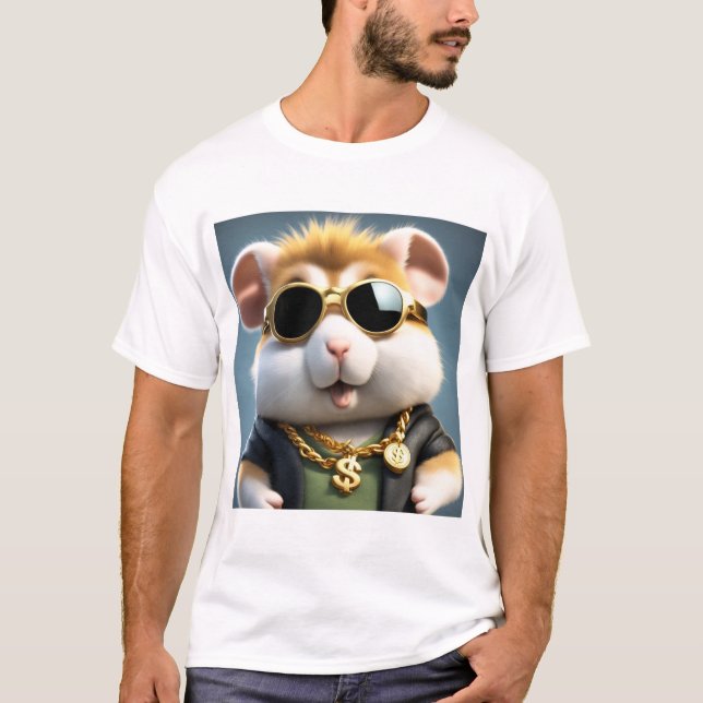 Cool, Cute And Fluffy Hamster T-Shirt (Front)