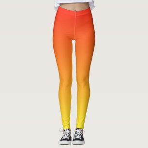 Cool Cute and Fun Gradient Sunrise Orange Leggings