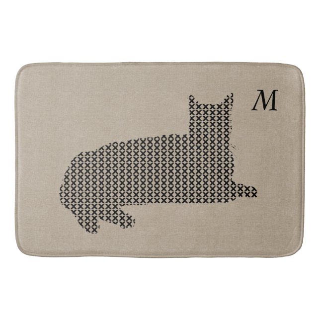 Cool Cute Comfy Black Cat Bathmat (Front)