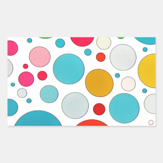Cool cute different size bubbles and polka dots sticker (Front)