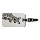 Cool cute funny zebra sketch with  trendy glasses