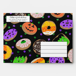 Cool Cute Glitter Confetti Doughnuts Halloween Envelope