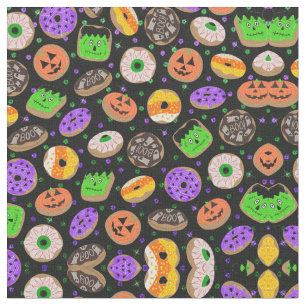 Cool Cute Glitter Confetti Doughnuts Halloween Fabric